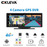 EKLEVA 10.26นิ้ว Android 8.1 4กรัม Dash Cam สำหรับรถกล่องดำ4กล้อง360 ° บันทึกวิดีโอพาโนรามา ADAS นำทาง GPS 24 H สวนรถ DVR