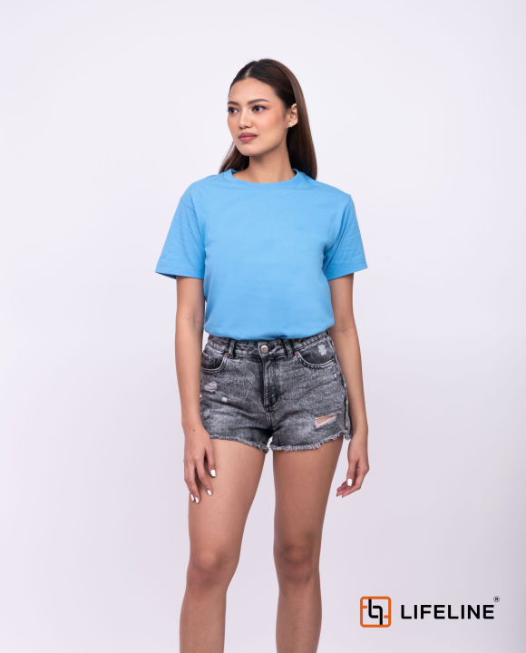 Lifeline Roundneck T-Shirt (Blue Ice) | Lazada PH