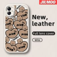 JIUMOO เคส M04 F04 A04E ปลอกสำหรับ Samsung A04แบบเต็มจอเคสโทรศัพท์ลายดีไซน์ใหม่ลายหมีมีความสุขบางนุ่มหนังฝาปิดด้านหลังเลนส์เต็มรูปแบบเคสป้องกันกล้องเคสกันกระแทก