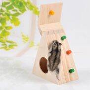 SPZ1131 Vui Nhộn Với Thang Trượt Túp Lều Tam Giác Bằng Gỗ Tự Nhiên Hamster