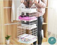 Closet Rack ชั้นใส่เสื้อผ้าแบบแขวน Hanger Closet Organizer Organiser Storage Clothes Bags Space Saving Convenient Wardrobe เสื้อผา ที่แขวน ที่เก็บของ เสื้อผ้า กระเป๋า ประหยัดพื้นที่ สีขาว ความสะดวกสบาย ผู้จัด