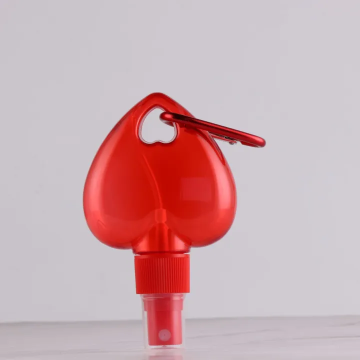 50ML RED HEART Alcohol Spray Bottle Keychain Plastic Individually