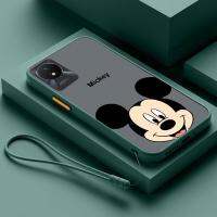 [ฟรีสายคล้อง] Vivo Y02 2022 Y02s Y16 Y35 Y22 Y22s Mickey Mouse Contrast ปุ่ม Matte พลาสติกปลอกผิวเคสนิ่มใส่โทรศัพท์เคสกันกระแทก