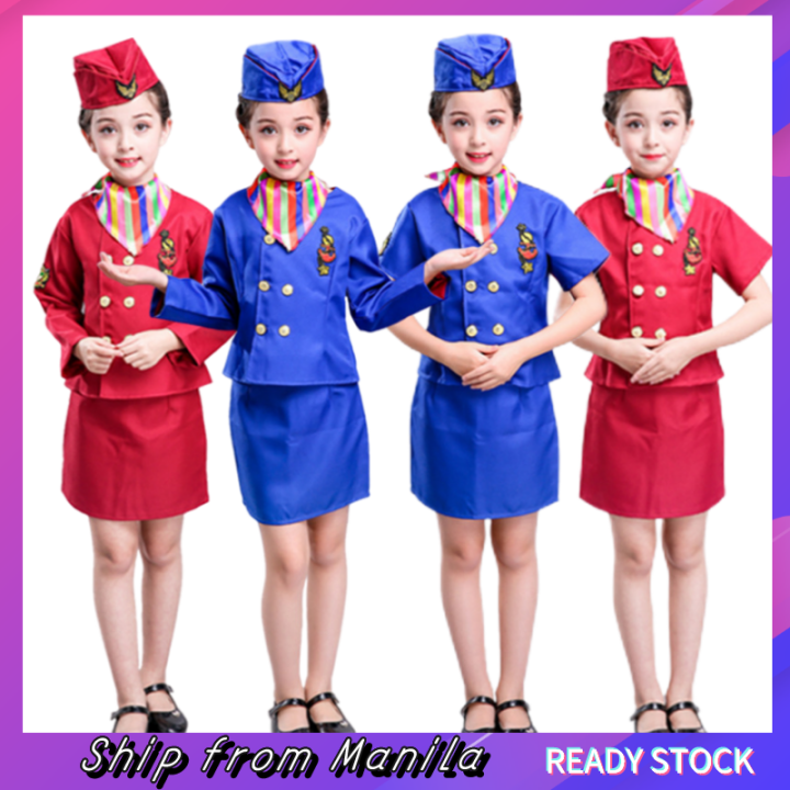 Stewardess Professional Costume for Kids Girls Career Costumes Flight ...