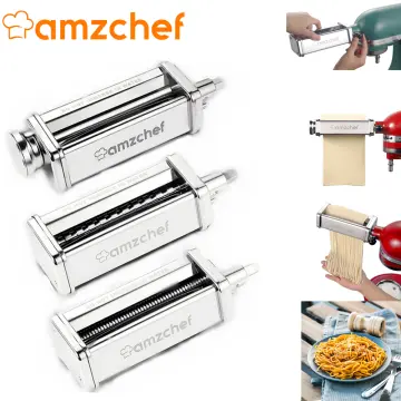 Amzchef 3 in 1 Pasta Sheet Roller Attachment Set for KitchenAid