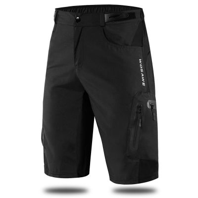 WOSAWE Men Cycling Shorts Outdoor Sports MTB Shorts Multi-Pocket Racing Bike Loose Downhill Shorts Breathable Cycling Underwear