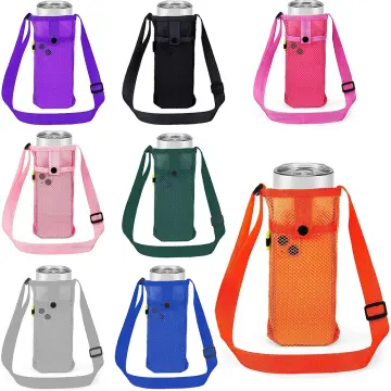 Packable Water Bottle Tote Carrier Bag Tumbler Cup Holder Pouch with  Adjustable Strap Crossbody Mug Sling Sleeve 