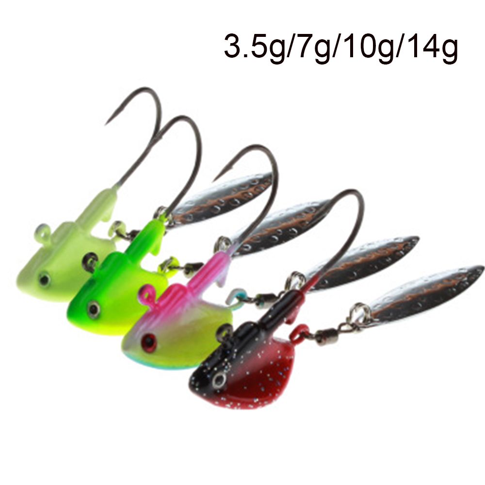4 colors  Bass Tackle Hook Metal Spoons  VIB Fishing Lures Crank Bait Jig Head 