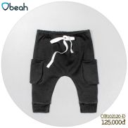 Quần jogger Obeah túi hộp hai màu đen ghi Fullsize 59 đến 90 cho bé trai