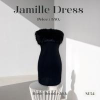 SE54 l JAMILLE DRESS เดรสเกาะอกขนฟู