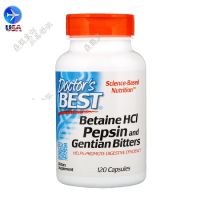 สปอต American Doctors Betbine Hydrochloride Hcl Pepin Gentian ของเหลว120แคปซูล