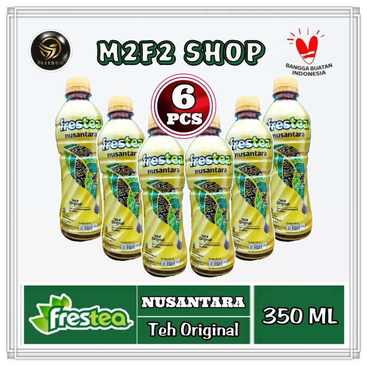 Frestea Nusantara Teh Original Botol Plastik Pet 350 Ml Kemasan 6