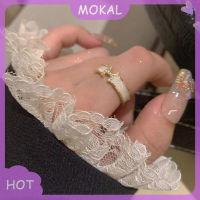 MOKA01 H แหวนแบบเปิดตัวอักษรสุดหรูแหวนนิ้วมือทำจากอัลลอยด์ประดับพลอยเทียมแวววาวแวววาวแฟชั่นสง่างามของขวัญสำหรับงานเลี้ยงสไตล์เกาหลี