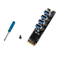 USB 3.0 PCI-E Riser Card M.2 to PCIE Extender Riser Adapter Card 4 Port PCI-Express Adapter for Os Windows Linux