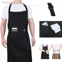 ♠▨﹉ 1 Pc Men Lady Woman Black Apron Home Kitchen Chef Aprons Restaurant Cooking Baking Dress Apron With Pockets Kitchen Apron