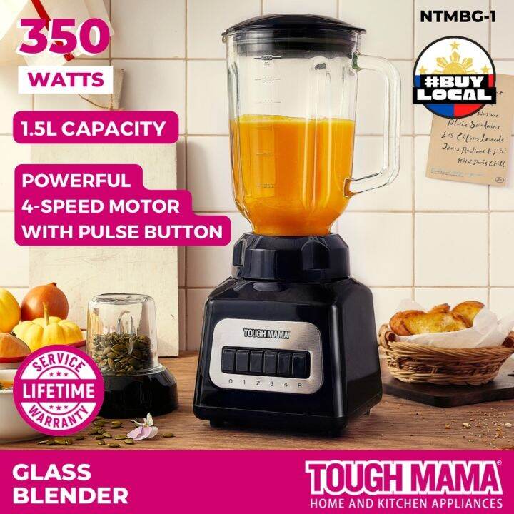 Tough Mama NTMBG1 Black Glass Blender with free miller Powerful Motor Blades Juicer Lazada PH