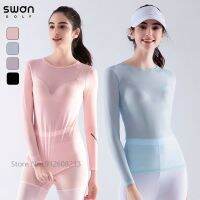 SG Summer Sun Protection Sports T-shirts for Women Ice Silk Long-sleeved Golf Shirt Lady Sexy Skinny Underwear Cooling Wear