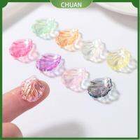 CHUAN 10pcs/Pack การ18x20mm ต่างหู DIY สร้อยคอสร้อยข้อมือ กลีบเปลือกหอย ชิ้นดอกโบตั๋น จี้ เสน่ห์ดอกไม้