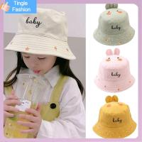 Topi Bucket หมวกแก๊ปหูกระต่ายหมวกปานามาเด็กลายการ์ตูนสำหรับกลางแจ้ง