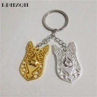 LPHZQH Fashion American Akita Dog Keychain Women Bag Pendant Accessory Charm Gift Trendy Car Key Ring Jewelry Gold Color