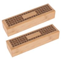 2X Incense Burner Incense Stick Holder with Drawer Joss-Stick Box Hollow Aromatherapy Zen Lying Censer for Home Office