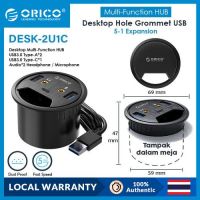 [LOCAL DELIVERY]ORICO Desktop Grommet USB 3.0 HUB Type C High Speed Splitter Card Reader Headphone Mircophone Adapter For Computer Accessories(DESK)