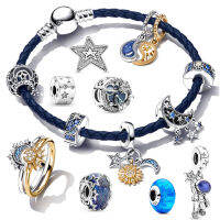 HOT Starry Sky Series Charms เงิน925นักบินอวกาศ Rocket Star Moon Charm จี้ลูกปัด Fit Original สร้อยข้อมือ DIY Gift