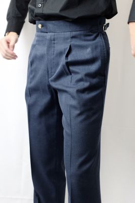 Double Belts Trousers V.2(unisex) - Navy
