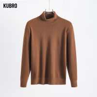 KUBRO Musim Luruh Sejuk Lelaki เสื้อกันหนาวคอเต่า Mengait Pullovers Rolnnnneck Dikait เสื้อกันหนาว Lelaki Hangat จัมเปอร์เสื้อสเว็ตเตอร์แบบสลิมฟิต Kasual