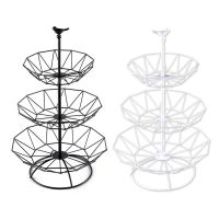 3 Tier Fruit Baskets Metal Wire Fruit Bowl Snacks Cake Stand Storage Rack Countertop Organizer Table Home Decor