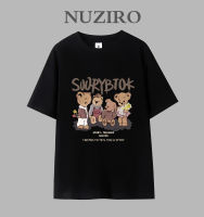 NUZIRO เสื้อยืดแขนสั้นทรงหลวมสไตล์เกาหลีสำหรับผู้หญิง