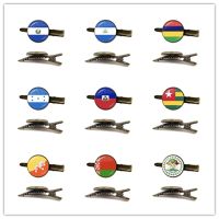 SardovaNicaraguaMauritiusHondurasHaitiTogoBhutan Belarus Belize National Flag 16mm Glass Cabochon Tie Clip For Gift