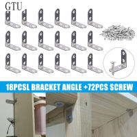 GTU ตัวยึดตัว L 18ชิ้นและสกรูตัวยึดโครงยึดมุมฉากขวา72ชิ้นพร้อมสกรูสำหรับห้องนั่งเล่นห้องครัวห้องนอน