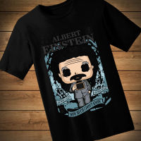 #056 เสื้อยืดลายการ์ตูน ALBERT EINSTEIN เสื้อยืดสีดำ เสื้อใส่เล่น เสื้อยืด เสื้อคอกลม ใส่สบาย เสื้อสกรีน เสื้อสั่งทำ เสื้อยืดแขนสั้น เสื้อเท่