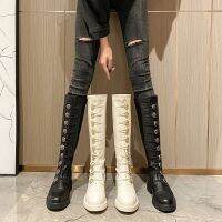 [COD] Xiaoxiangfeng but knee boots womens 2022 autumn and winter new net red badge knight mid-high elastic