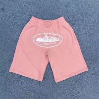 Corteiz Mens Casual Loose Trend Five-Point Pants Cotton Shorts Pink Alcatraz Pants Men