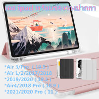เคส ipad 10.2 gen7/8 เคสแท็บเล็ต พร้อมช่องวางปากกา Air3 Pro 10.5 ฝาครอบป้องกัน Pro11 2021 Air4 โปร่งใส สามพับ iPad case พร้อมส่งจ้า
