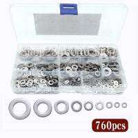 760pcs 304 Stainless Steel Flat Washers for Screws Bolt Washer Assortment Kit Lock Metal Washers Kit For Prevent Loose Fasteners Nails  Screws Fastene