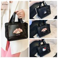 DINASHER Melody Kuromi Tas Kosmetik Kt กระเป๋าแต่งหน้าไนลอนแมวซิปใสกระเป๋าเครื่องสำอางเด็กผู้หญิง