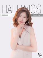 HALFWIGS ฮาฟวิกคาดผมทรงสั้นดัดลอน ความยาว 40 cm. วิกผมไหมเกาหลีเกรดพรีเมียม WH5048