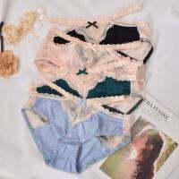 FHERS ลูกไม้เซ๊กซี่ จีสติ้งไร้ขอบ กางเกงจีสตรีง sexy lingerie สำหรับเด็กผู้หญิง ระบายอากาศได้ระบายอากาศ กลางเอว สำหรับผู้หญิง ไร้รอยต่อไร้รอยต่อ เป้าผ้าฝ้ายเป้า กางเกงชั้นในสำหรับผู้หญิง ชุดชั้นในสตรีสตรี กางเกงชั้นในลายลูกไม้ กางเกงในโบว์ขาสั้น