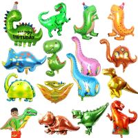 【LZ】۞☸  Balões grandes 4D Dinosaur Foil Dragão de pé Air Globos Verde Birthday Party Decorações Suprimentos para crianças Brinquedos para meninos 1Pc