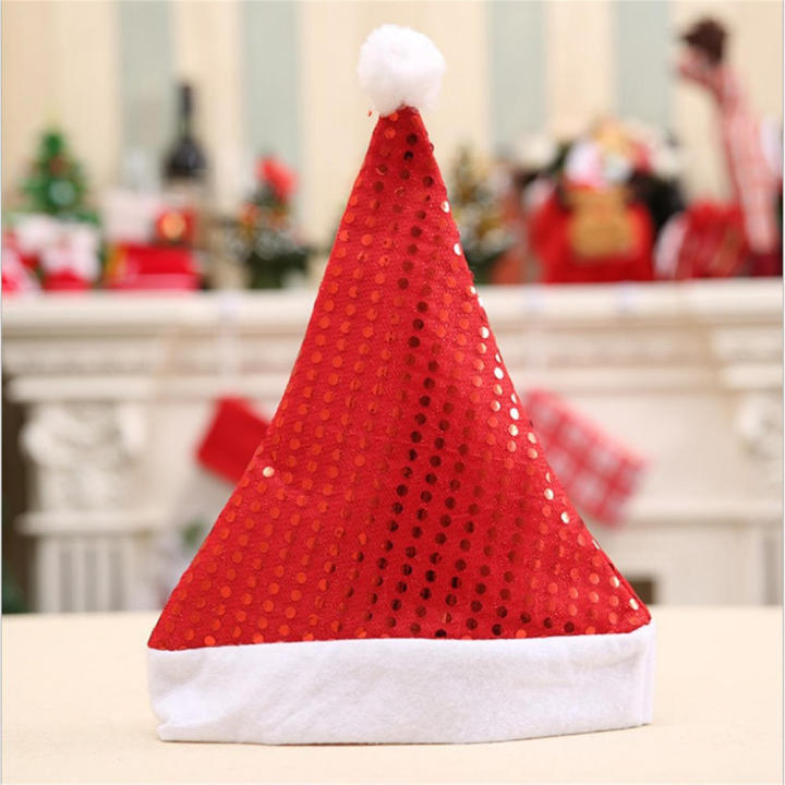 christmas-atmosphere-decoration-santa-hat-for-adults-santa-hat-decorations-santa-hat-for-kids-gold-snowflake-party-hat