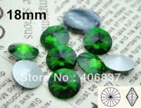 100pcs/Lot  18mm Green Rivoli Crystal  Free Shipping! Chinese Top Quality Crystal Rivoli Beads