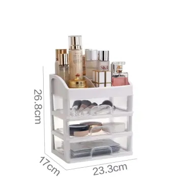 1pc Desktop Drawer Storage Box, Makeup Organizer Shelf, Office Stationery Organizer  Cabinet, Stand With Drawer And Heightening Shelf