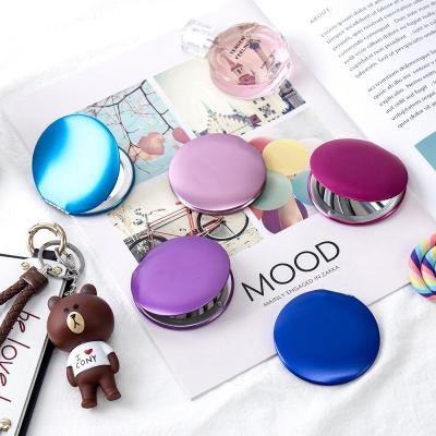 Customizable portable makeup mirrors  foldable mirrors  metal aluminum double-sided small mirrors  gift wholesale Mirrors