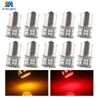 【CW】24V DC 10pcs Red Amber P21W 1156 BA15S 1157 1206 50 SMD Led Bulb Vehicles Backup Tail Light Turn Signal Parking Light Indicator