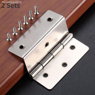 【CC】 2Pcs 44mm Cabinet Door Luggage Hinge Fittings Jewelry Suitcase 6 Holes Three-Folding Hinges