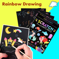 9pcs Magic Rainbow สี Scratch Art ภาพวาดกระดาษการ์ดชุดการ์ตูนไดโนเสาร์ Unicorn Drawing BOARD เด็ก DIY ของเล่นเพื่อการศึกษา