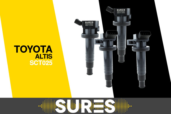 setสุดคุ้ม4ตัว-คอยล์จุดระเบิด-toyota-altis-01-09-1zz-3zz-ตรงรุ่น-sct-025-sures-made-in-japan-คอยล์หัวเทียน-คอยล์ไฟ-โตโยต้า-อัลติส-ลิโม่-แท็กซี่-limo